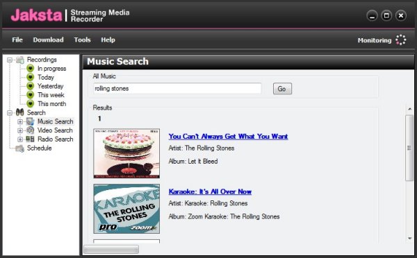 Music Search in action